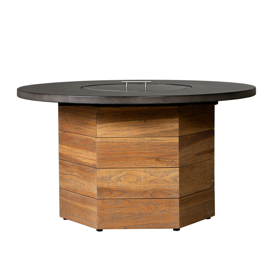 Teak fire table