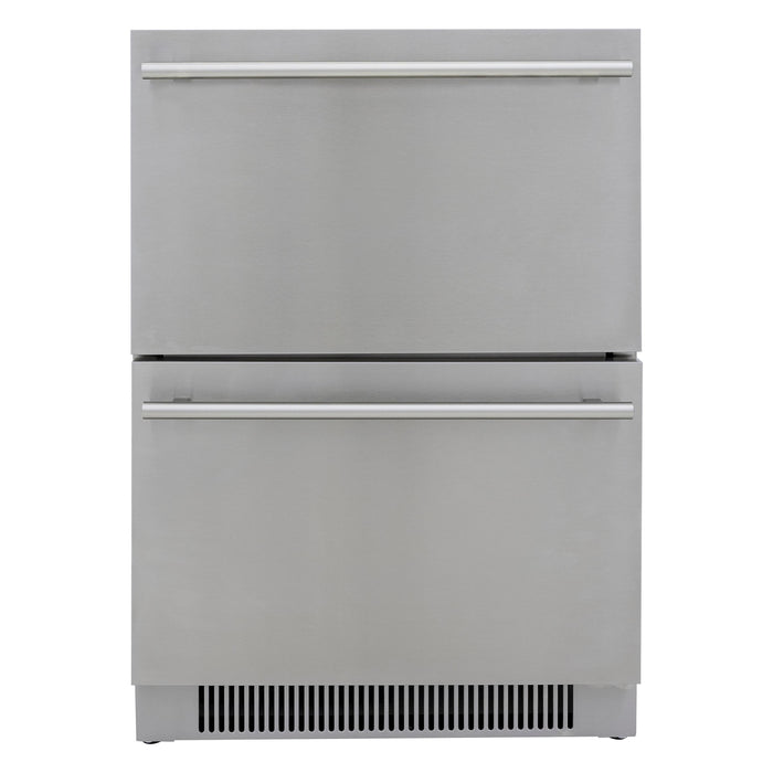 Blaze 23.5-inch outdoor double drawer refrigerator, studio, front