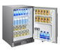 Blaze 20" Outdoor Compact Fridge - door open, stocked