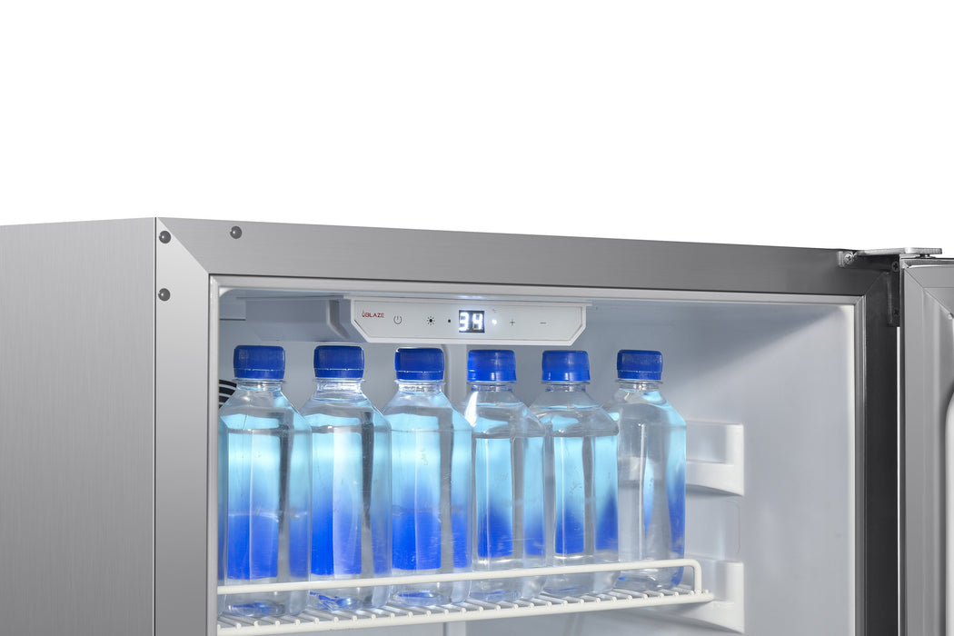 Blaze 20" Outdoor Compact Fridge - interior controls and lighting