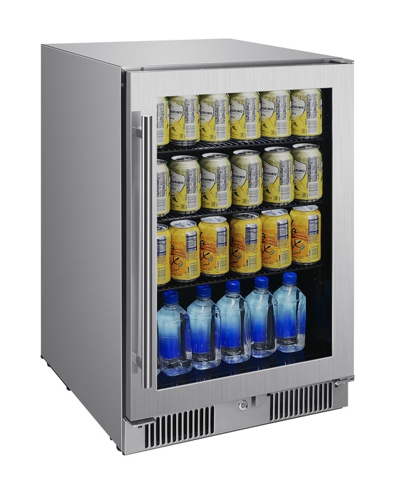 Blaze 20" Outdoor Beverage Cooler - studio angle, stocked