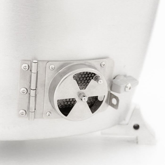 Blaze 20-inch cast aluminum kamado grill, bottom vent open