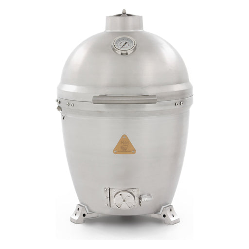 Blaze 20-inch cast aluminum kamado grill, studio, front, lid closed