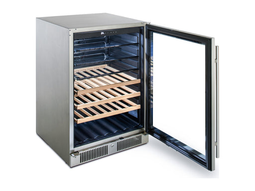 Blaze 24" Outdoor Beverage Cooler - studio angle, door open