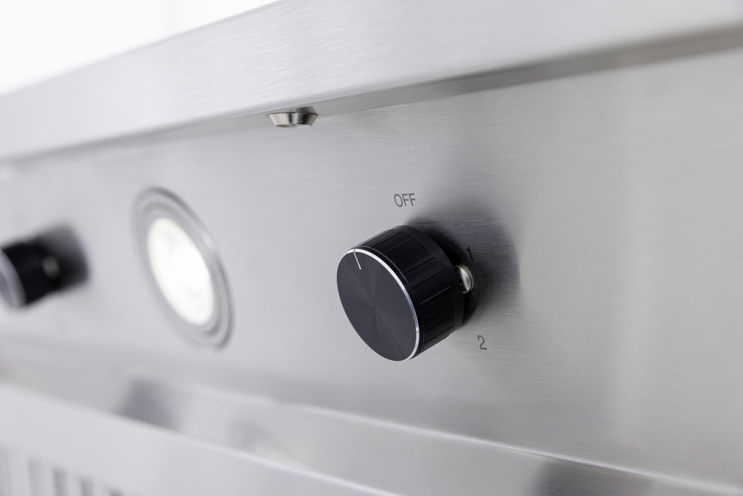 Blaze 48" Outdoor Vent Hood - control knob and light detail