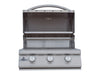 Blaze BCM 25" 3-Burner Built-In Gas Grill - studio front view, hood open