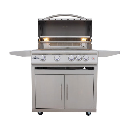 Blaze Premium LTE+ Marine Grade 32-Inch 4-Burner Freestanding Gas Grill with Rear Infrared Burner & Lift-Assist Hood (BLZ-4LTE3MG-LP/NG)