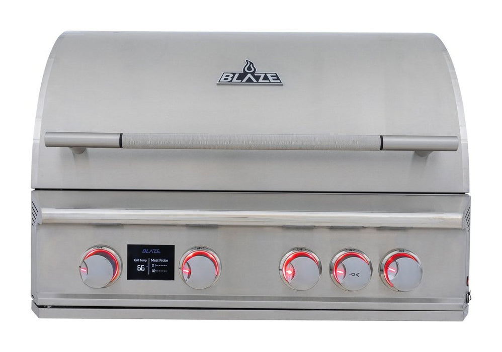 Blaze LTE PRO 32" Built-In Gas Grill - studio front view, hood closed