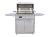 Blaze LTE PRO 32" Freestanding Gas Grill - studio front view on cart, hood open