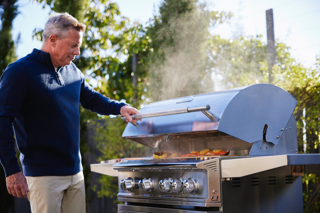 Blaze LTE PRO 32" Freestanding Gas Grill - grilling on the patio