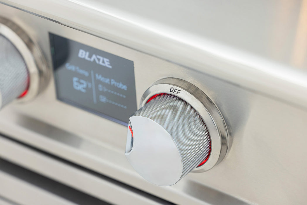 Blaze LTE PRO 32" Freestanding Gas Grill - knurled knob and digital temperature screen