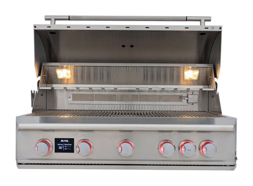 Blaze LTE PRO 40" Built-In Gas Grill - studio front view, hood open