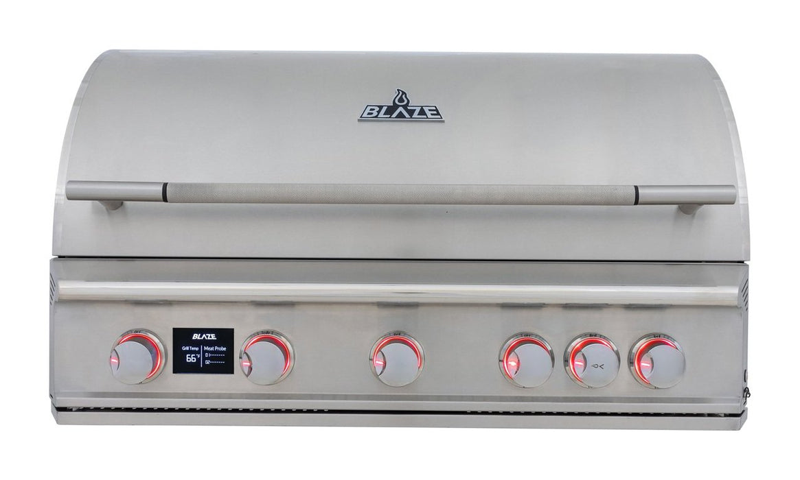 Blaze LTE PRO 40" Built-In Gas Grill - studio front view, hood closed