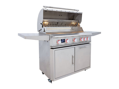 Blaze LTE PRO 40-Inch 5-Burner Freestanding Gas Grill W/ Digital Temperature Screen & Spring-Assisted Hood - BLZ-5LTEPRO-LP/NG + Cart