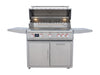 Blaze LTE PRO 40" Freestanding Gas Grill - studio front view on cart, hood open