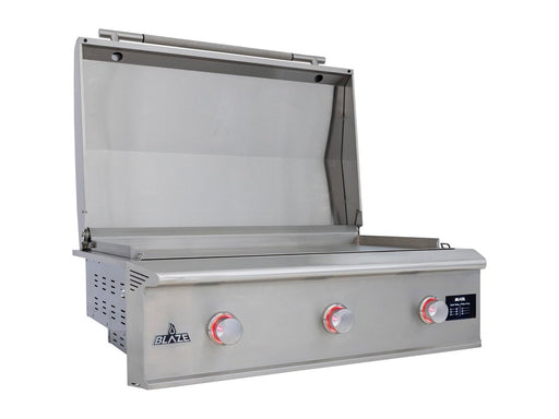 Blaze LTE PRO 40" Built-In Gas Griddle - studio angle, lid open