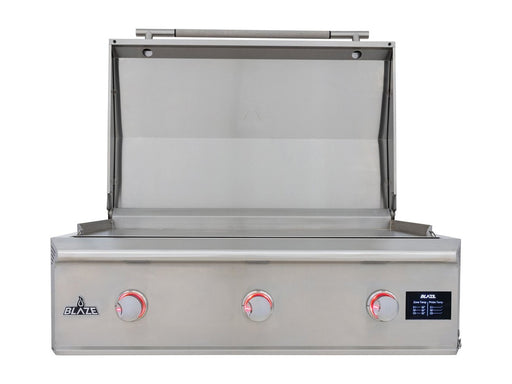Blaze LTE PRO 40" Built-In Gas Griddle - studio front view, lid open