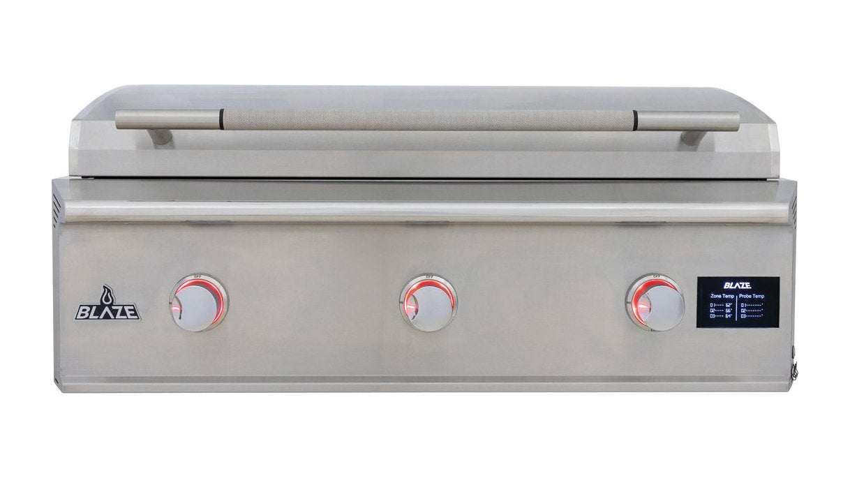 Blaze LTE PRO 40" Built-In Gas Griddle - studio front view, lid closed