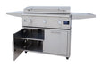 Blaze LTE PRO 40" Freestanding Gas Griddle - studio view on cart, storage door open