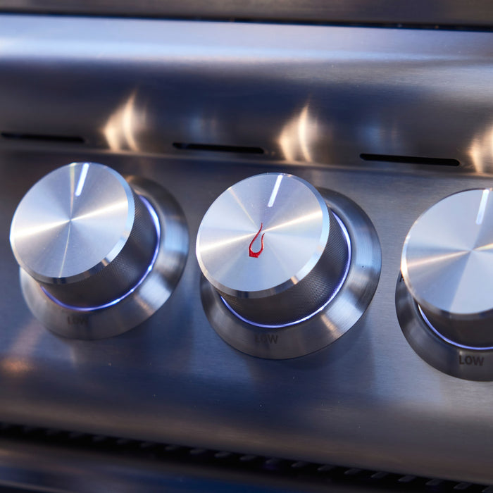 Blaze Premium LTE+ 32" built-in gas grill, control knobs close-up