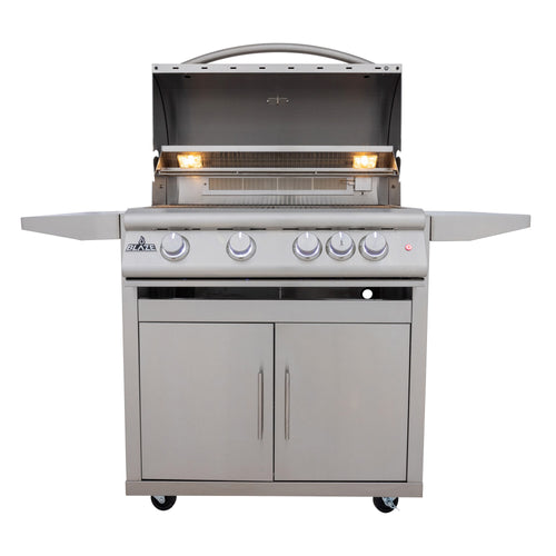 Blaze Premium LTE+ 32-Inch 4-Burner Freestanding Gas Grill W/ Rear Infrared Burner & Lift-Assist Hood - BLZ-4LTE3-NG/LP