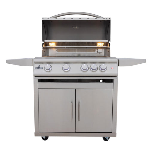 Blaze Premium LTE+ 32" gas grill on cart, studio, front