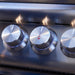 Blaze Premium LTE+ 32" gas grill on cart, control knobs close-up