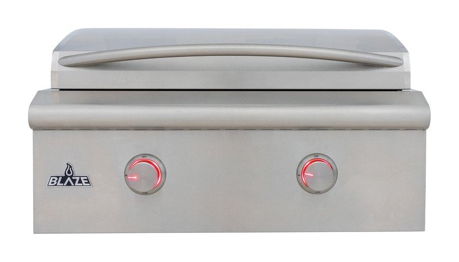 Blaze LTE+ 30" Built-In Gas Griddle - studio front view, lid closed