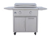 Blaze LTE+ 30" Freestanding Gas Griddle - studio front view on cart, lid closed