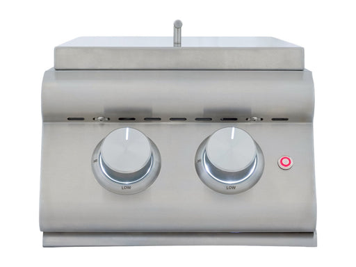 Blaze LTE+ Built-In Double Side Burner - studio front view, cover closed