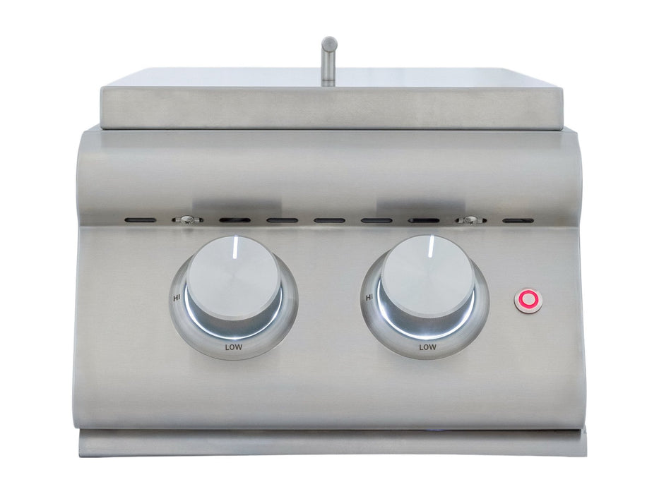 Blaze LTE+ Built-In Double Side Burner - studio front view, cover closed