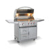 Blaze Professional LUX 34-inch gas grill on cart, studio, angle, lid open with lights