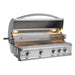 Blaze Professional LUX 44-inch built-in gas grill, studio, angle, lid open with lights