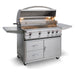 Blaze Professional LUX 44-inch gas grill on cart, studio, angle, lid open