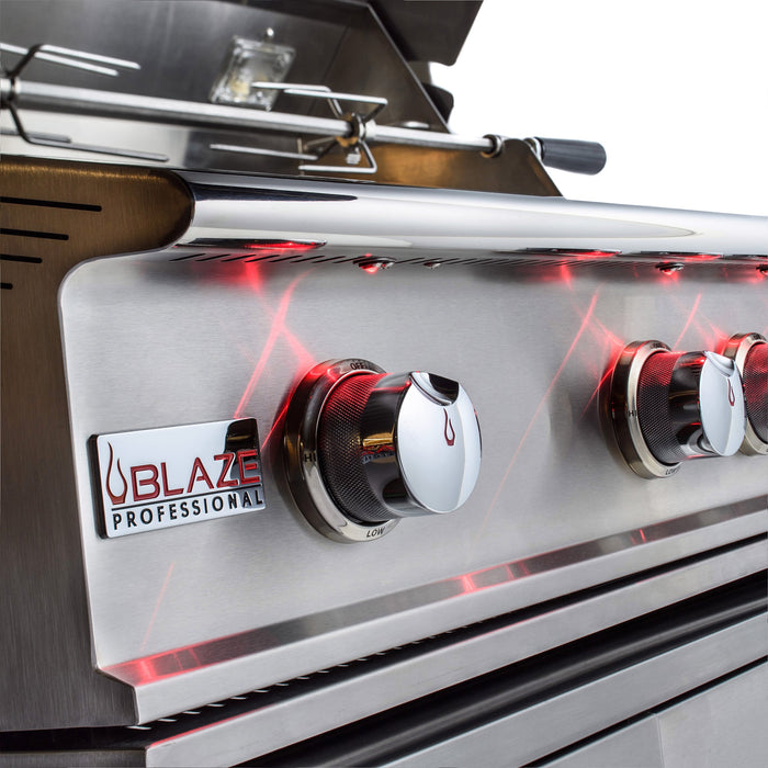 Blaze Professional LUX 44-inch gas grill on cart, control panel