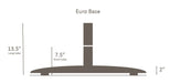 Galtech cast iron base dimensions: 13.5 in long tube, 7.5 in short tube, 2 in base height