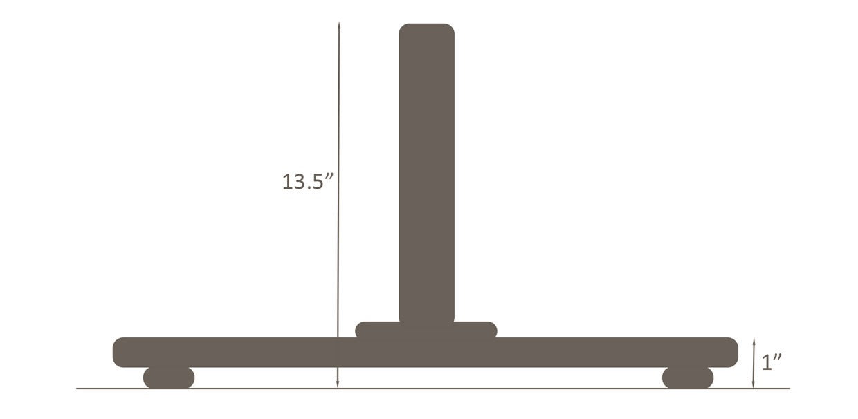 Galtech steel plate umbrella base dimensions: 13.5 in tube, 1 in plate height