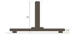 Galtech heavy steel umbrella base dimensions: 14 in tube, 1.5 in plate height