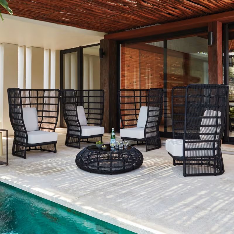 Rio high-back armchairs