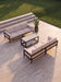 Woodard Brook 2-Sofa Conversation Set, shown in a Woodard outdoor setting (the coffee table and plant shown are not included)