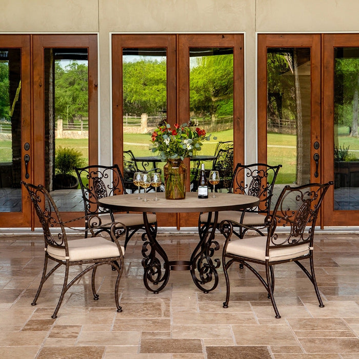 OW Lee San Cristobal dining set on a patio