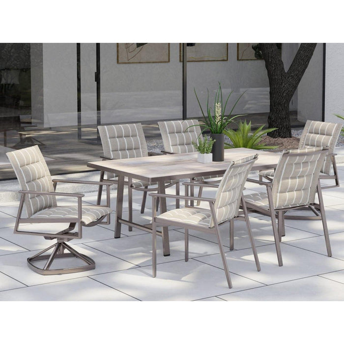 OW Lee Marin dining set on a patio