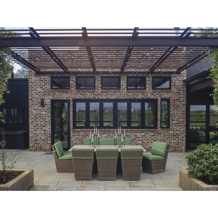 Lloyd Flanders Charisma dining set on a patio