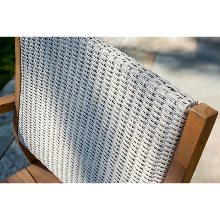Lloyd Flanders Teak Loom Back Teak Dining Armchair