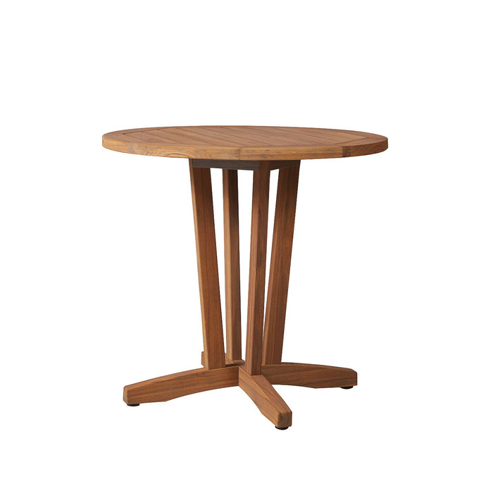 Lloyd Flanders Teak 30" Round Bistro Table in Antique Gray Finish