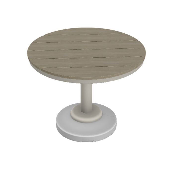 Telescope Casual Rustic Polymer Dining Height 80-Pound Pedestal Table With 36" Round Table Top