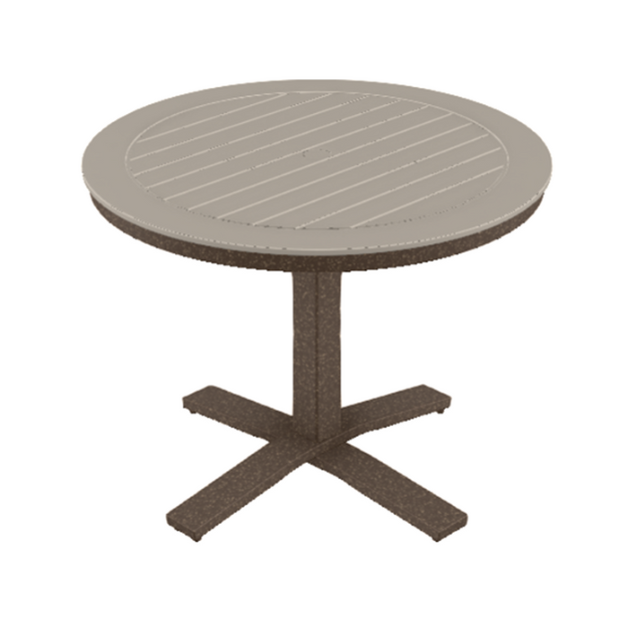 Telescope Casual Slat Dining Height Pedestal Table With 36" Round Table Top