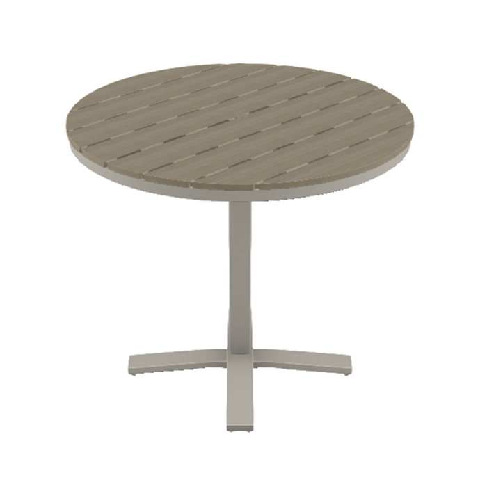 Telescope Casual Rustic Polymer Balcony Height Pedestal Table With 42" Round Table Top