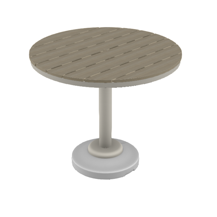 Telescope Casual Rustic Polymer Balcony Height 80-Pound Pedestal Table With 42" Round Table Top