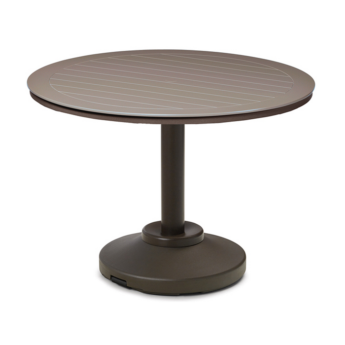 Telescope Casual Slat Bar Height 80-Pound Pedestal Table With 36" Round Table Top